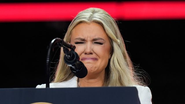 Erika Kirk höll ett gripande tal om sin mördade make Charlie Kirk. Foto: AP