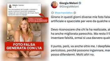 Italiens premiärminister Giorgia Melonis inlägg på X. Foto: Skärmavbild X