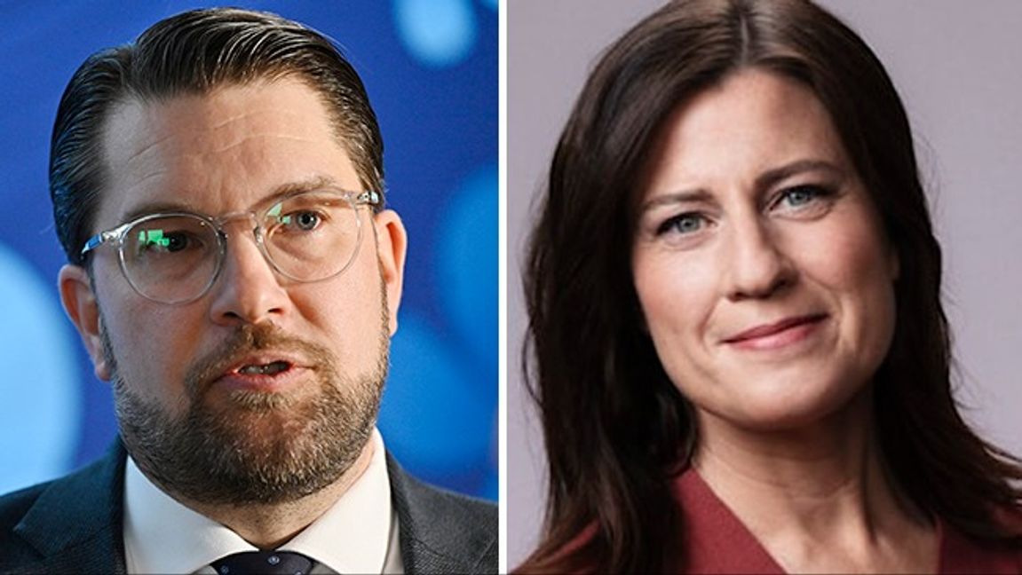 Sveriges Radios reporter Katarina von Arndt debatterade med Jimmie Åkesson i Ekots Lördagsintervju, skriver John Gustavsson. Foto: TT/SR