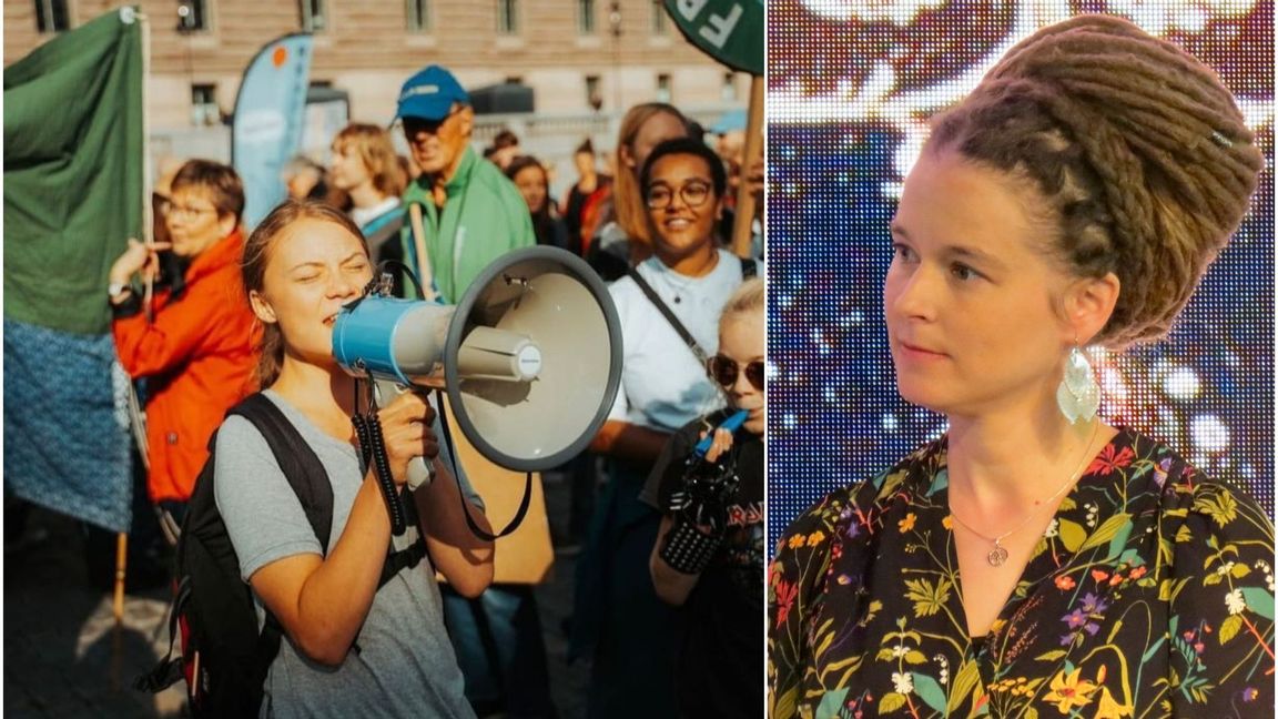 Greta Thunberg och Amanda Lind (MP). Foto: Faksimil, Greta Thunberg/Facebook/CC BY-SA 4.0/Wikimedia Commons