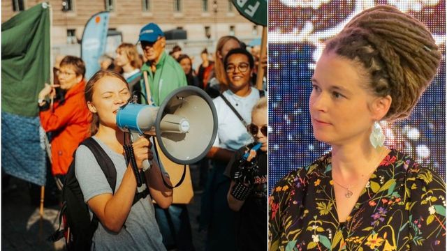 Greta Thunberg och Amanda Lind (MP). Foto: Faksimil, Greta Thunberg/Facebook/CC BY-SA 4.0/Wikimedia Commons