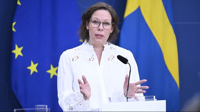Migrationsminister Maria Malmer Stenergard (M) på torsdagen. Foto: Jessica Gow/TT