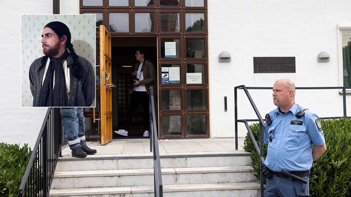 Brottsrubriceringen mot Theodor Engström är ändrad vad gäller knivmordet i Visby. Foto: Skärmavbild / Karl Melander//TT