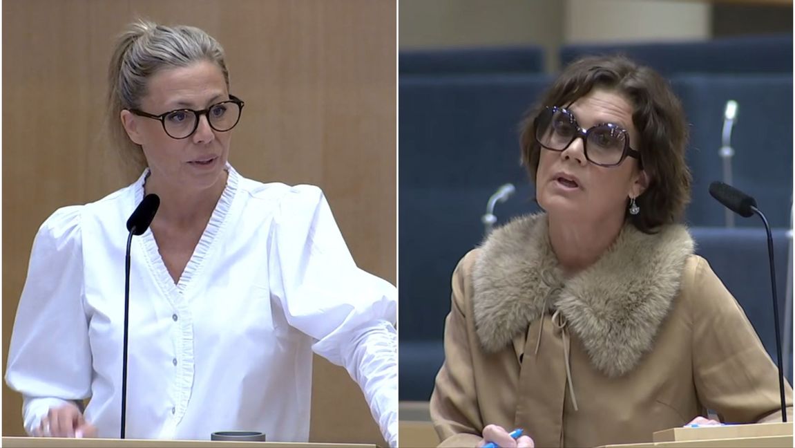 Linda Lindberg (SD) och Elsa Widding. Foto: Faksimil/Riksdagen