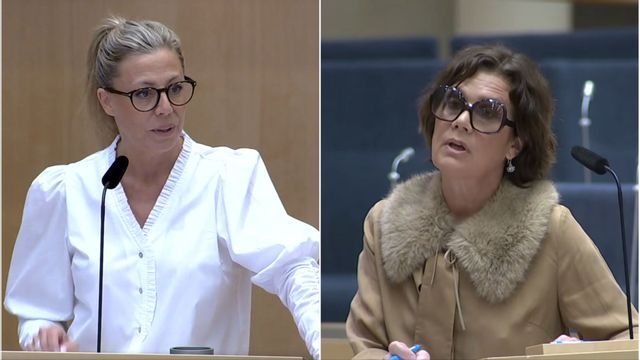 Linda Lindberg (SD) och Elsa Widding. Foto: Faksimil/Riksdagen