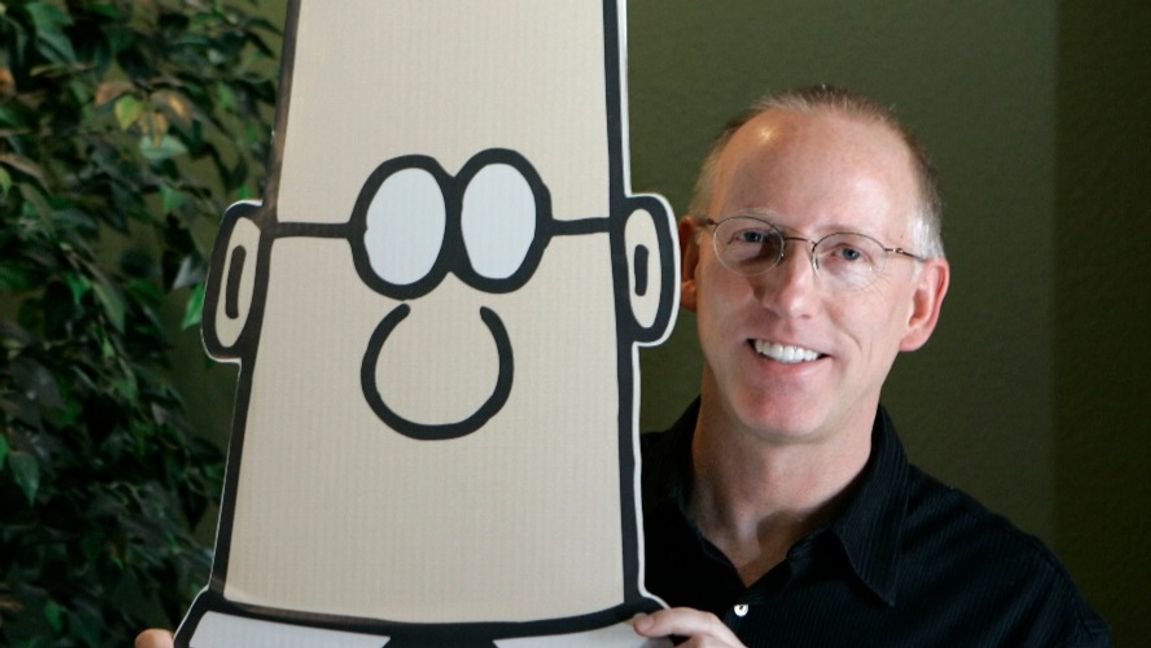Dilbert och Scott Adam. Foto: Marcio Jose Sanchez/AP