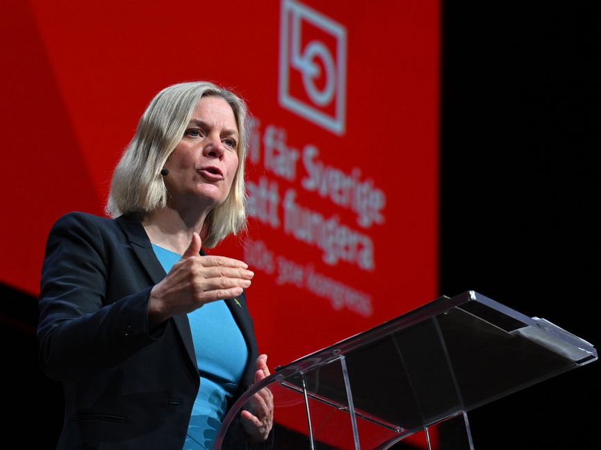 Magdalena Andersson (S) talar under LO:s kongress i maj. Arkivbild. Jonas Ekströmer/TT