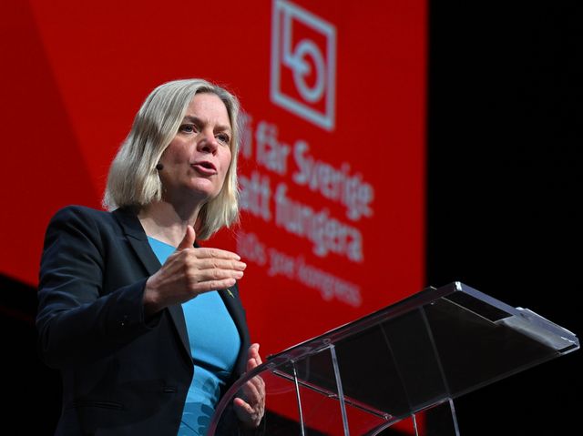 Magdalena Andersson (S) talar under LO:s kongress i maj. Arkivbild. Jonas Ekströmer/TT