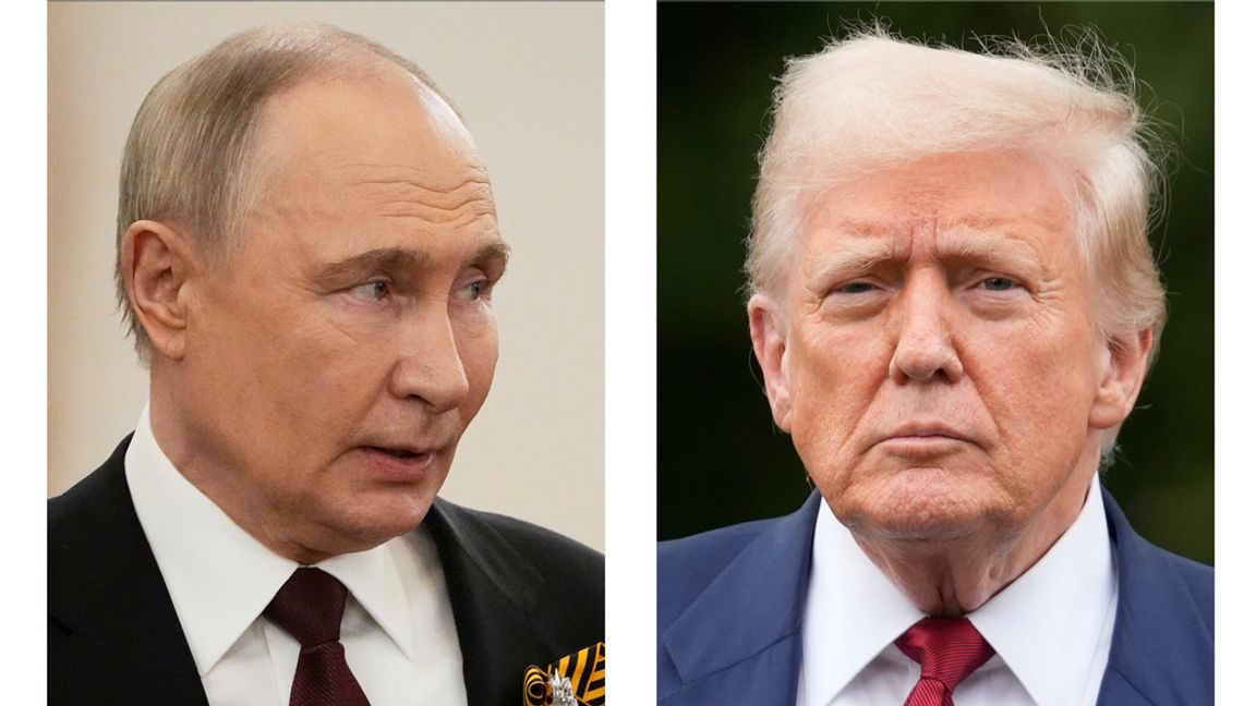 Fotomontage av Rysslands president Vladimir Putin till vänster och USA:s motsvarighet Donald Trump till höger. Bilderna är från arkivet. Alexander Zemlianichenko och Mark Schiefelbein/AP/TT