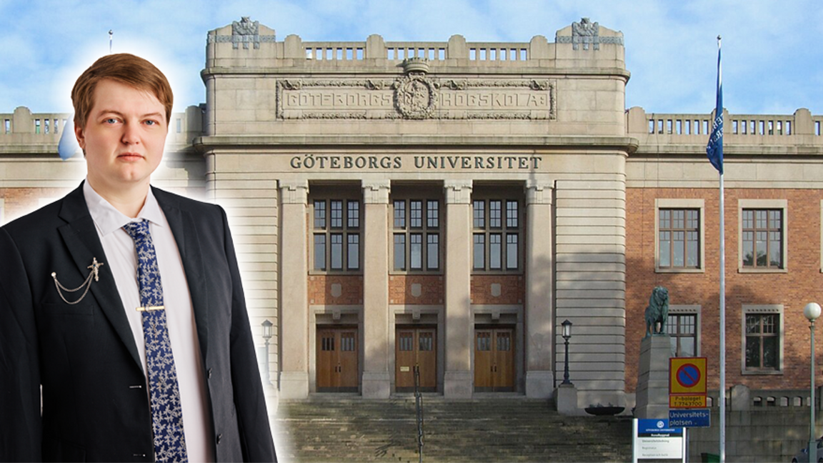 Göteborgs universitet: ”Att förnya det överlämnade och lämna det förnyade vidare.” Förhoppningsvis är det inte antisemitism man avser. Foto: Axt, Public Domain, via Wikimedia Common