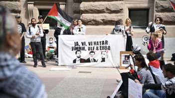 Budskapen och aktivisterna är aggressiva. Foto: Lars Schröder/TT 