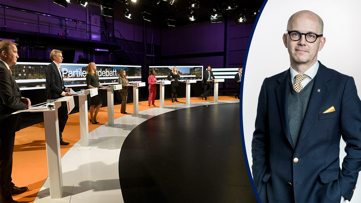 Söndagens partiledardebatt i SVT Agenda uppvisade en samspelt höger. Foto: Fredrik Sandberg, TT.