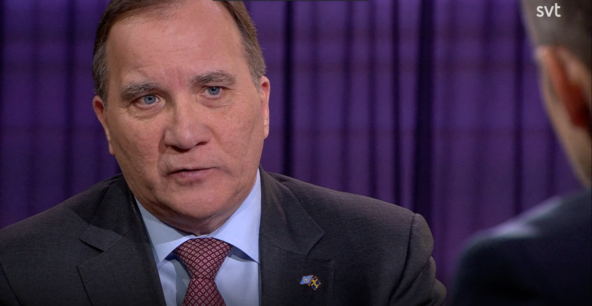 Stefan Löfven i SVT:s 30 minuter. Foto: svtplay.se.