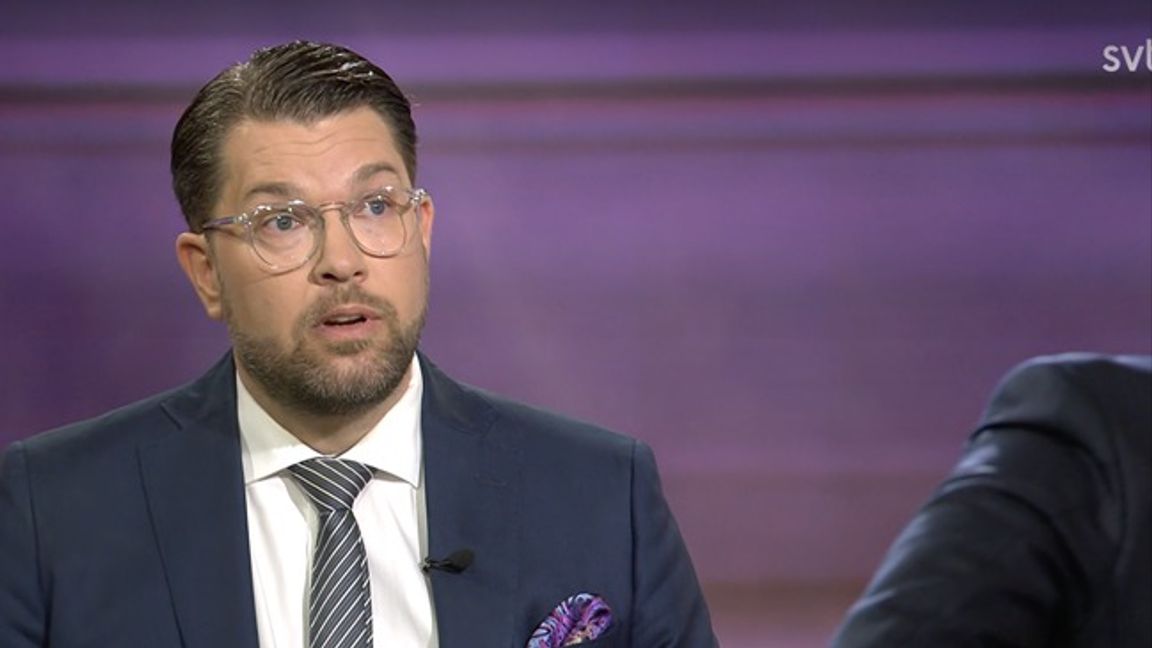 Jimmie Åkesson i 30 minuter. Foto: SVT