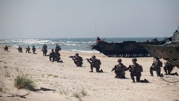 Amerikanska marinkårssoldater under en övning i Östersjön 2018. Foto: Mindaugas Kulbis/AP