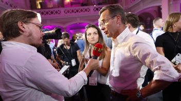 Ulf Kristersson (M) efter onsdagskvällens partiledardebatt i Aftonbladet TV på Norra Latin i Stockholm. Foto: Fredrik Persson/TT