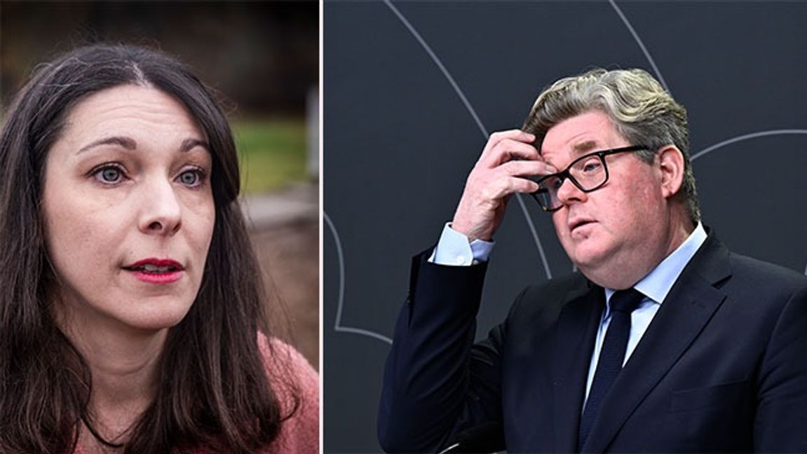 Teresa Carvalho och Gunnar Strömmer. Bild: Magnus Hjalmarson Neideman SVD / TT /Christine Olsson / TT