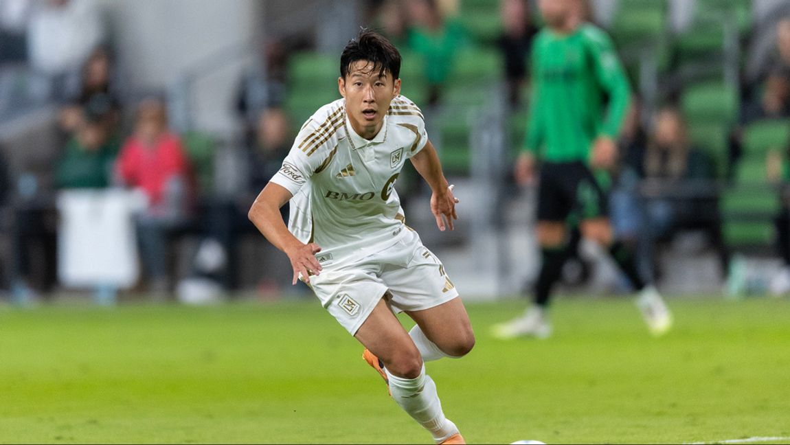 Son Heung-Min i en match med Los Angeles tidigare i år. Foto: Stephen Spillman/AP/TT
