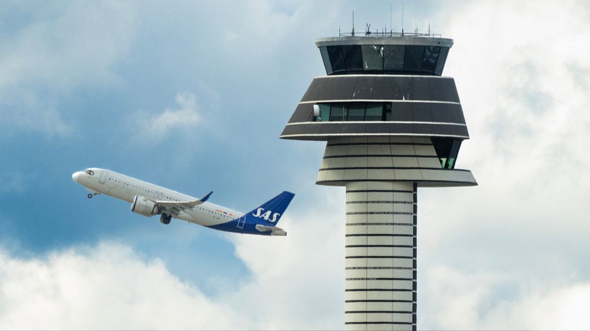 Ett SAS-plan lyfter från Arlanda – som kan bli Alfred Nobel Airport om förslaget går genom. Arkivbild. Jonas Ektrömer/TT