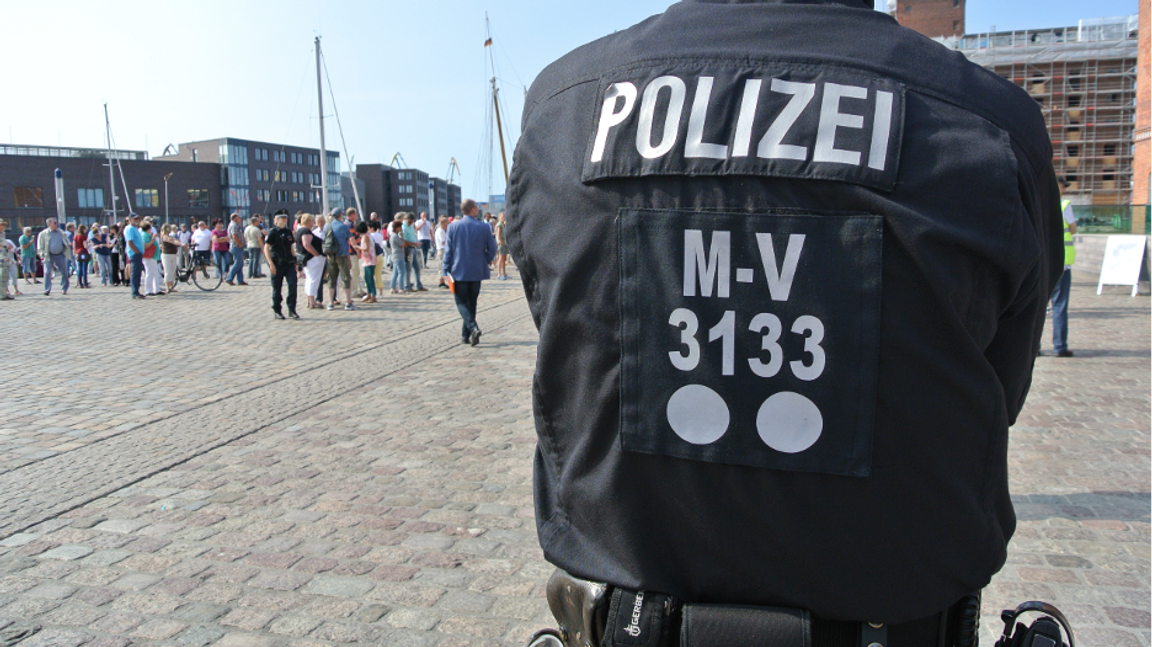 Tysk polis i Wismar. Foto: Pontus Ahlkvist/TT