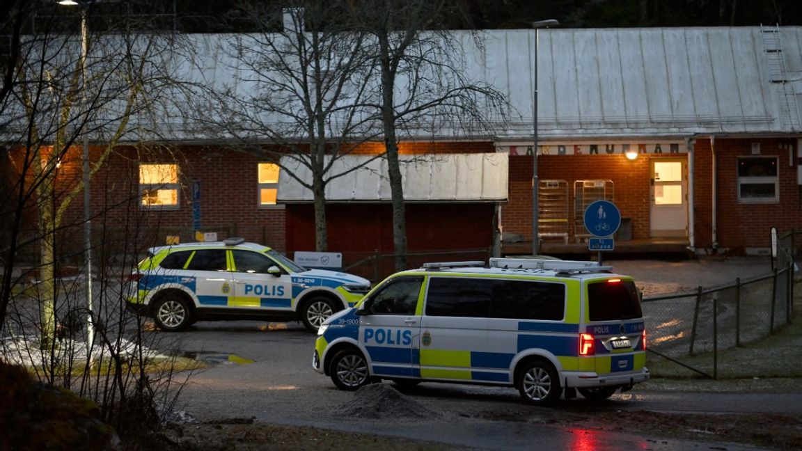 Ett bombhot har riktats mot Tyresö gymnasium under tisdagseftermiddagen. Foto: Pontus Lundahl/TT