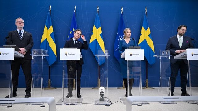 99 procent av Tidöavtalet är påbörjat eller avklarat. Foto: Jessica Gow/TT.