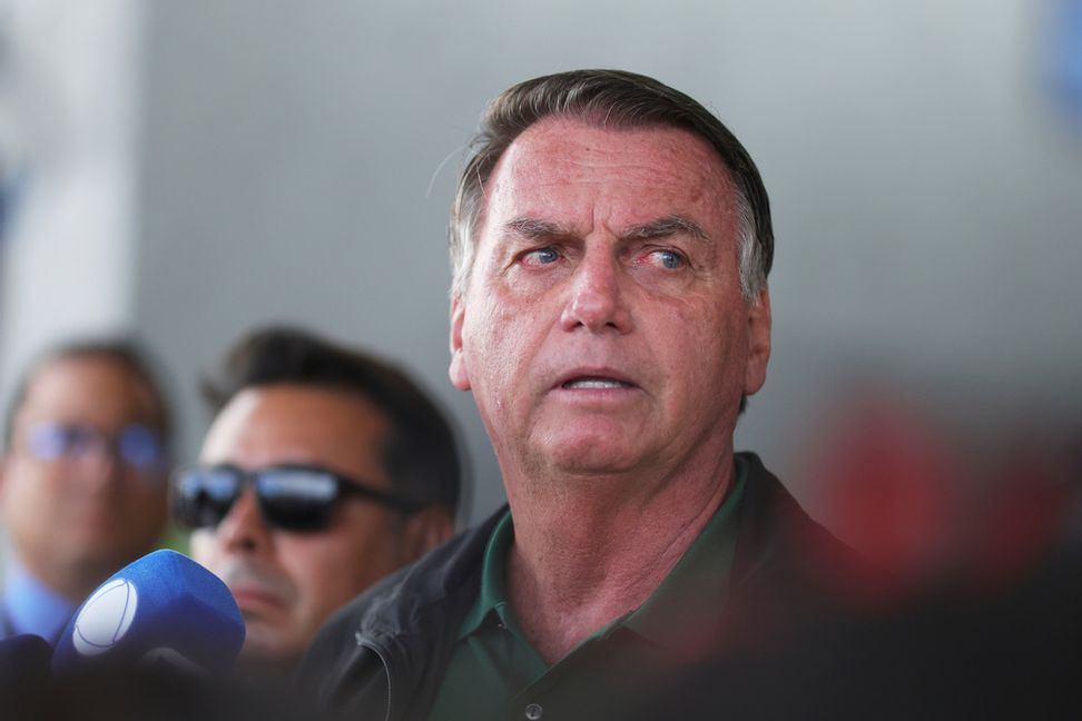 Brasilien tidigare president Jair Bolsonaro, här på en bild från tisdagen. Luis Nova/AP/TT