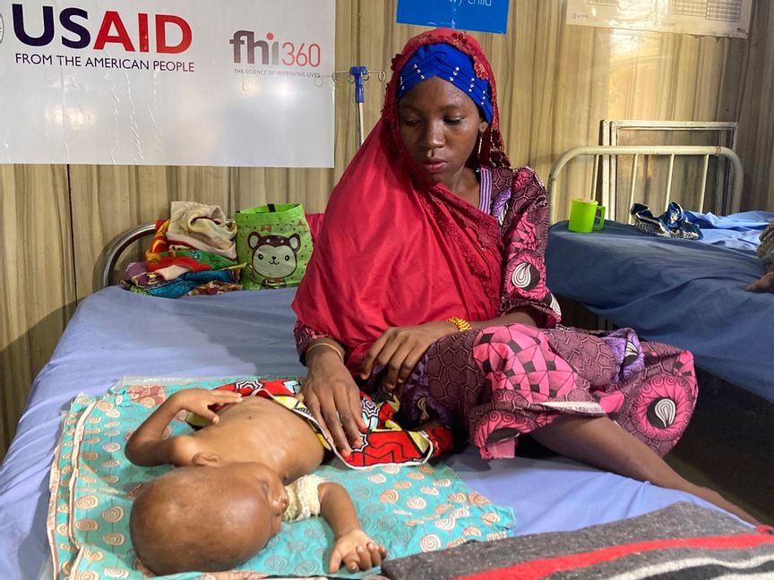 Invånare på flykt i Nigeria från terrorrörelsen Boko Haram får FN-vård. Arkivbild. Chinedu Asadu