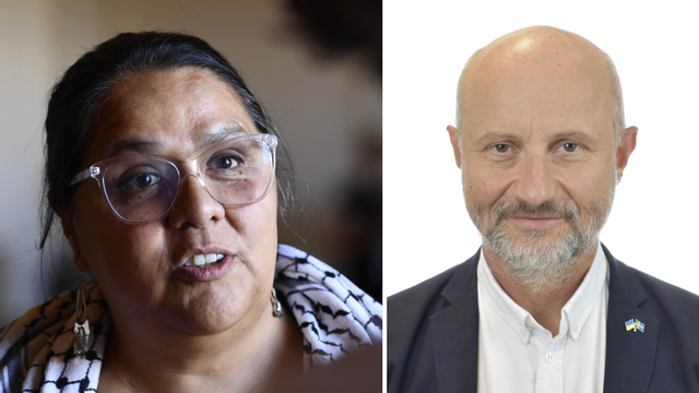 Politiske vilden Lorena Delgado Varas krävde statligt skydd under sin Gazasegling – något som Stefan Olsson (M) skarpt kritiserar. Foto: Oscar Olsson/TT, Regeringskansliet