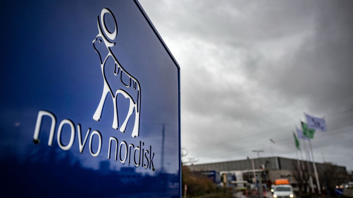 Skylt till ett av läkemedelsbolaget Novo Nordisks områden. Foto: Johan Nilsson/TT