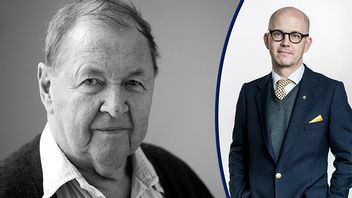 Filmaren Roy Andersson. Per Gudmundson till höger. Foto: Henrik Montgomery/TT/Karl Gabor