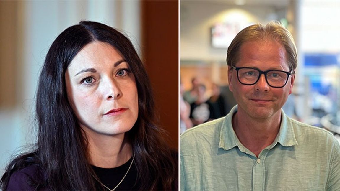 Teresa Carvalho (S) och Anders Lindberg. Bild: Anders Wiklund / TT/ Gustav Fröjdlund/CC BY-SA 4.0