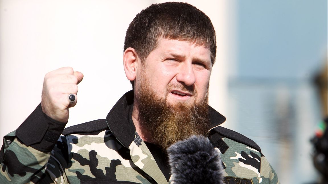 Tjetjeniens president Ramzan Kadyrov i Grozny i Ryssland. Foto: AP/TT