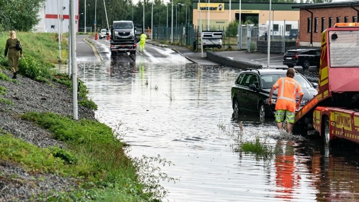 Under onsdagen drabbades Kristianstad av översvämningar. Foto: Johan Nilsson/TT