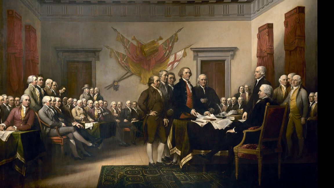 Den amerikanska självständighetsdeklarationen, målning av John Trumbull