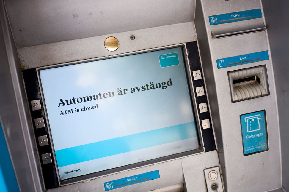 Cirka en fjärdedel av Bankomats maskiner är just nu ur drift. Arkivbild. Foto: Henrik Montgomery/TT