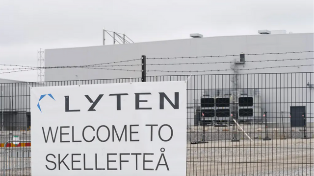 Bild på den tidigare Northvolt-fabriken i Skellefteå, som numera ägs av amerikanska batteritillverkaren Lyten. Foto: Jonas Westling/TT 