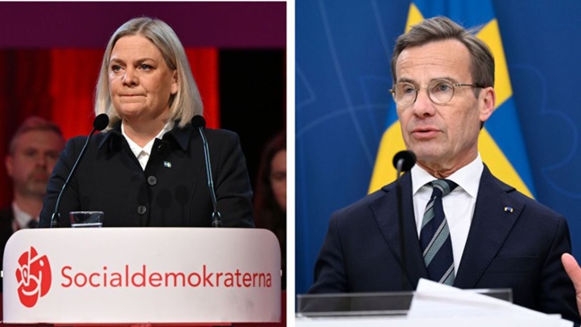 Magdalena Andersson (S) och Ulf Kristersson (M). Foto: Björn Larsson Rosvall/TT/Pontus Lundahl/TT