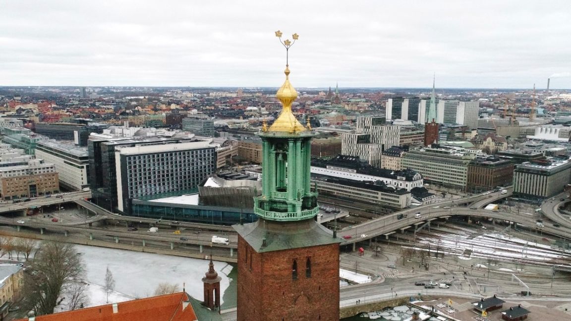 Stadshustornet med sin unika utsikt går att besöka i sommar. Foto: Fredrik Sandberg/TT