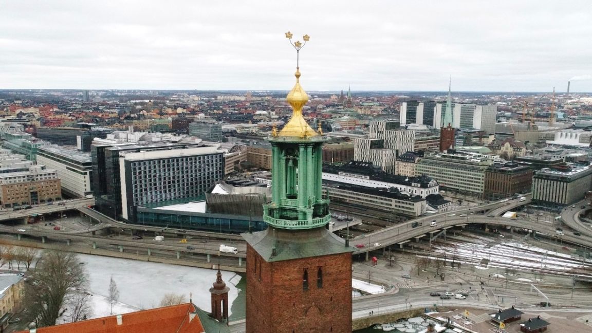 Stadshustornet med sin unika utsikt går att besöka i sommar. Foto: Fredrik Sandberg/TT 