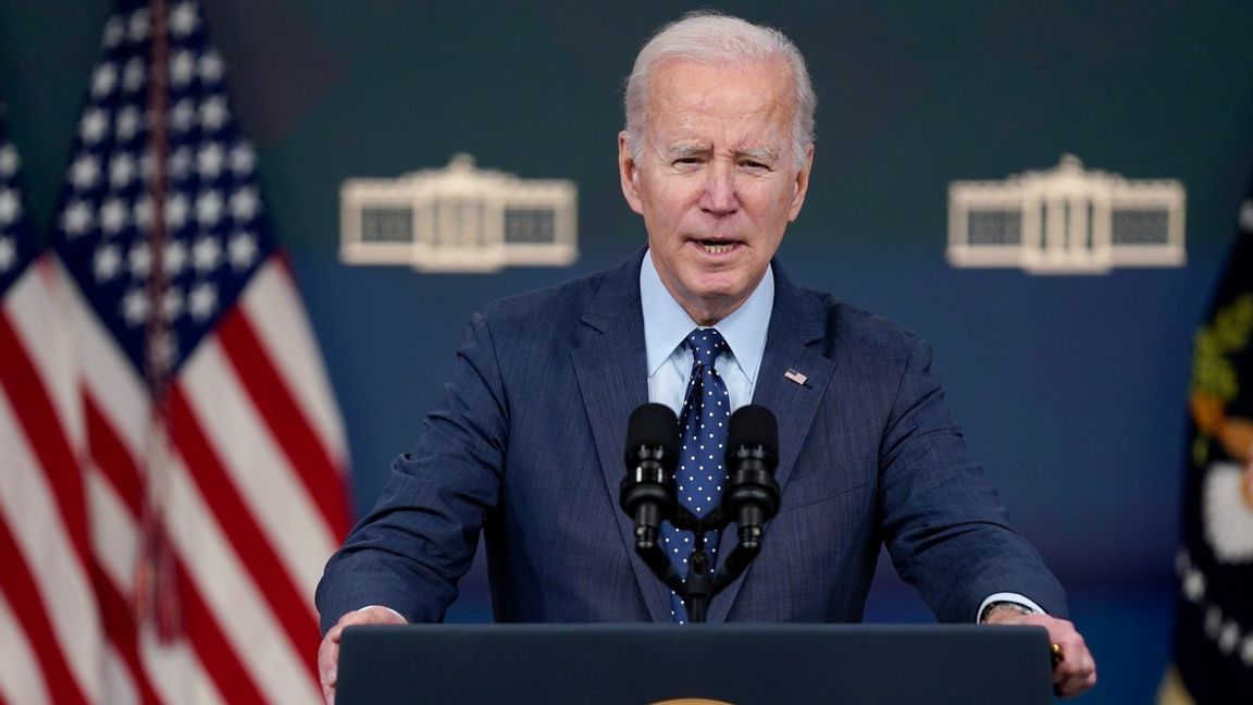 Den amerikanska presidenten Joe Biden under pressträffen i Vita huset under torsdagen. Foto: Evan Vucci/AP/TT