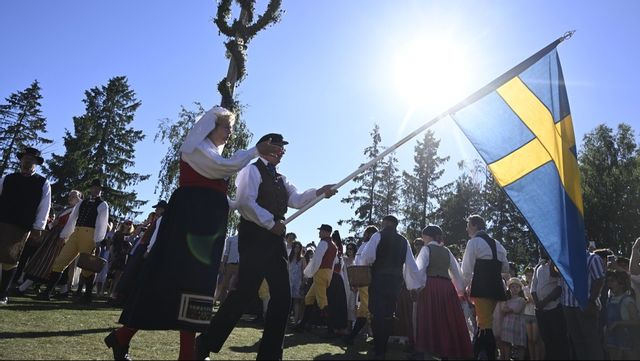 Midsommarfirande på Skansen i Stockholm 2022. Foto: FREDRIK SANDBERG/TT