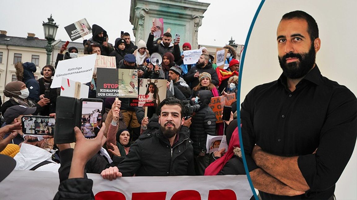 Demonstration mot socialtjänsten i Göteborg i söndags. Foto: