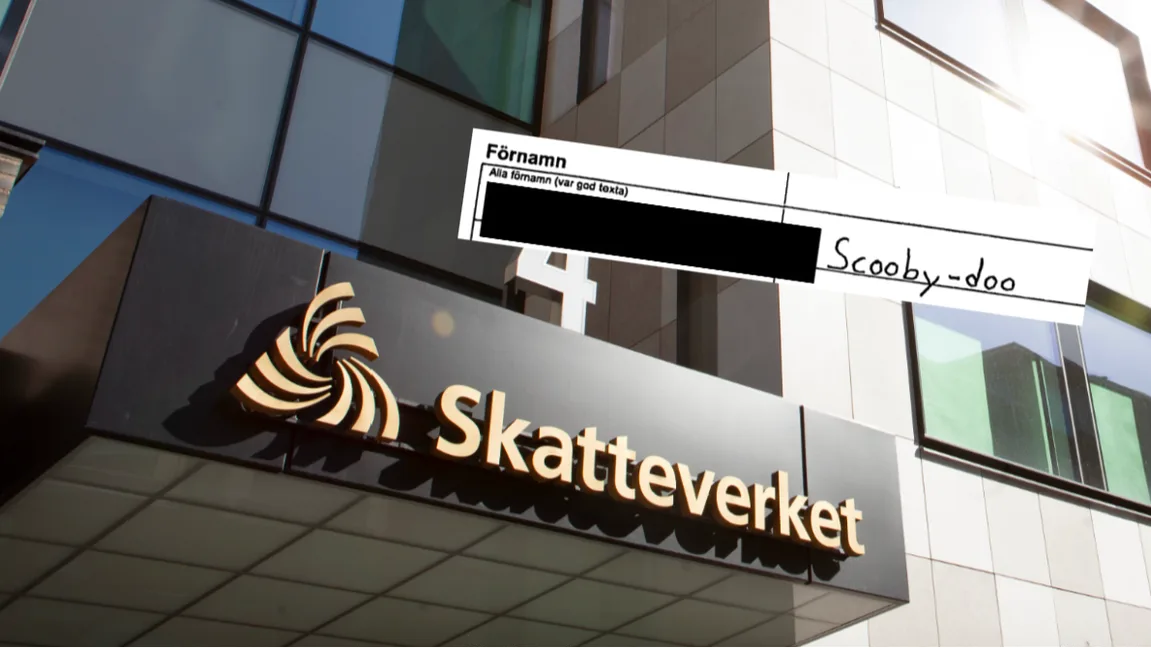 Skatteverket sa nej till en förälders önskan om att ge sin son namnet Scooby-Doo. Montage: Fialotta Bratt/Skatteverket