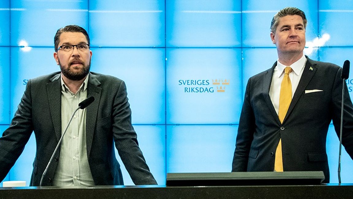 Sverigedemokraterna har presenterat sin alternativ vårbudget. Foto: Christine Olsson/TT
