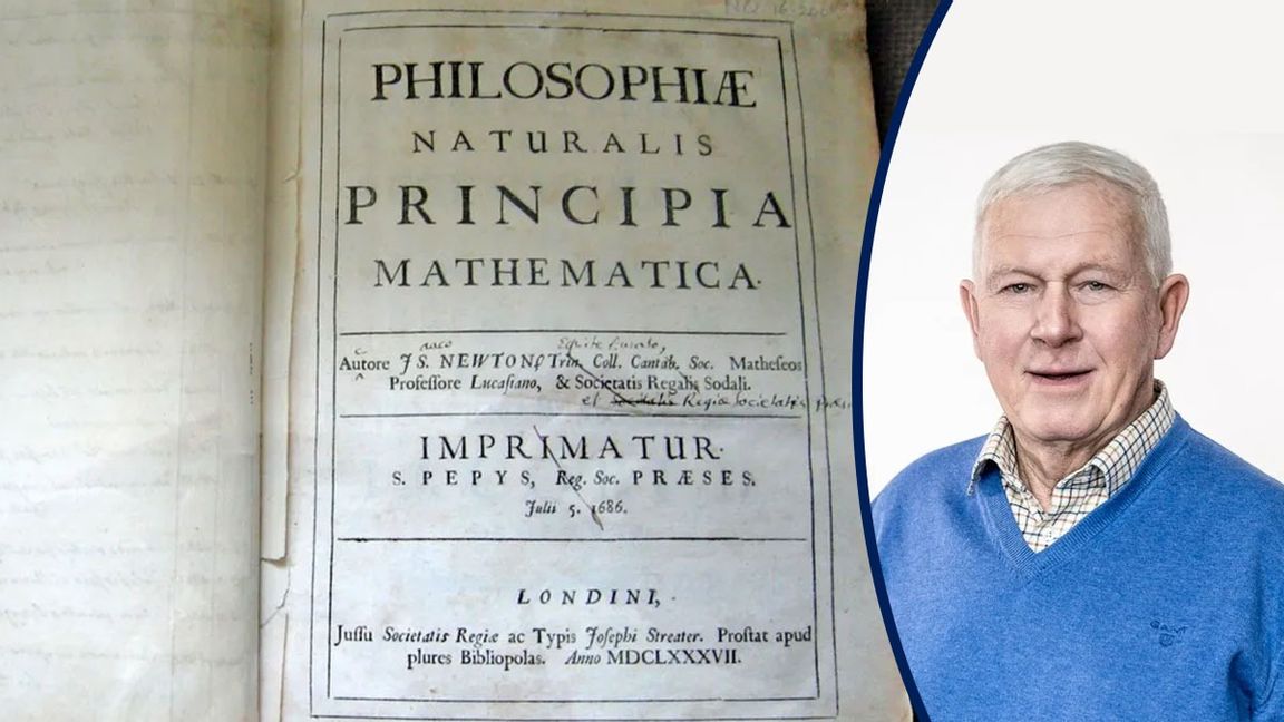 Den som vill hoppa ut från ett fönster på en skyskrapa gör klokt i att känna till Newtons princip om tyngdlagen. Newtons eget exemplar av hans ”Principia”. Foto: Wikipedia Commons