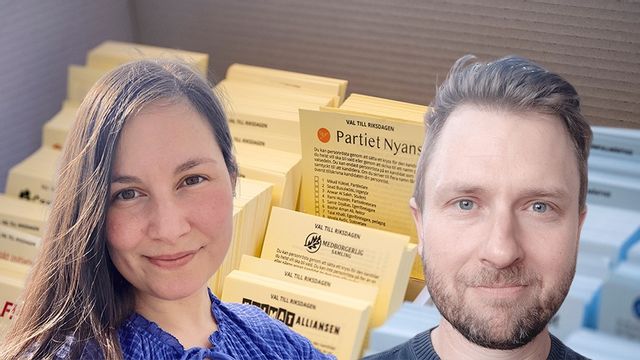 Sophia Keivanlo och Andreas Sidkvist, vice ordförande respektive ordförande för partiet MoD. Montage. Foto: Pressbild/Johan Nilsson/TT