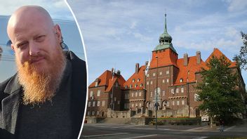 Andreas Köhler (M) och Östersunds rådhus. Foto: Privat/Jesús Corrius/Wikimedia Commons (CC BY 2.0)