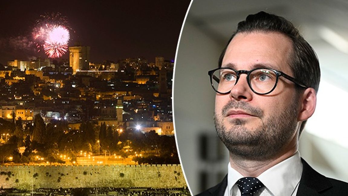 Israel firar sin självständighetsdag i Jerusalem. Mattias Bäckström Johansson vill flytta Sveriges ambassad dit. Foto: Bernat Armangue/AP/TT/Anders Wiklund/TT