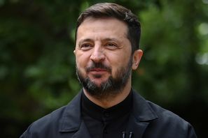 Ukrainas president Volodymyr Zelenskyj under sitt besök i Storbritannien i måndags. Foto: Jaimi Joy/AP/TT